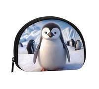 Cute Penguin Coin Purse, Mini Wallet for Women Men Gifts Change Bag with Zipper Shell Shaped Small Coin Bag Travel Organizer Change Storage Pouch for Cash, Cards, Keys, Lipstick