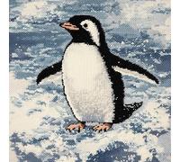 Cute Penguin Cross Stitch Kits - Counted Cross Stitch Kits for Beginners Adults,11 CT Patterns Dimensions Embroidery Kits Arts Craft Kits, Home Decor 15.7 x 15.7in,40x40cm（2） A