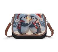 Cute Penguin Crossbody Bags for Women Leather Handbags Travel Purses Shoulder Bags Tote Bag for Daily Use, Embracing Penguins, One Size