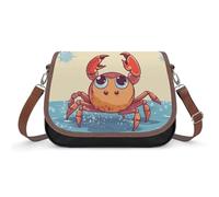 Cute Penguin Crossbody Bags for Women Leather Handbags Travel Purses Shoulder Bags Tote Bag for Daily Use, Summer Cartoon Crab, One Size