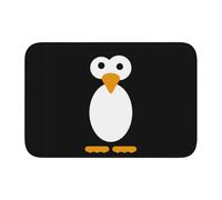 Cute Penguin Crystal Velvet Lock Edge Floor Mat 40x60, Non Slip, Easy To Clean, Comfortable Foot Feel