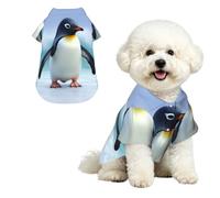 Cute Penguin Dog Shirt Breathable Dog Summer Clothes | Medium Stylish Dog Beach Outfit - Lightweight Soft Puppy Clothes For Outdoor - Trendy Dog Polo T-Shirts With Pattern
