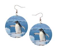 Cute Penguin Elegant Leather Round Earrings-Fashionable And Unique Accessories For Everyday Wear
