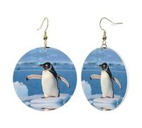 Cute Penguin Elegant Leather Round Earrings-Fashionable And Unique Accessories For Everyday Wear