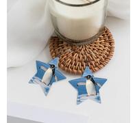 Cute Penguin Elegant Leather Star Earrings-Fashionable And Unique Accessories For Everyday Wear