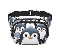Cute Penguin Fanny Pack For Women Waterproof Adjustable Belt Bags Waist Pack Fashion Casual Crossbody Bags Bum Bag For Running Workout Hiking Traveling, Black, One Size