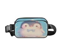 Cute Penguin Fashionable Fanny Pack Waist Bag for Women Men Teens Water Resistant Zipper Fanny Pack Sling Bag with Adjustable Strap for Travel Vacation Running, Aesthetic Fighting Fish, One Size