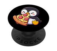 Cute Penguin Fast Food Pizza Lover Design PopSockets Adhesive PopGrip