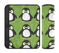 Cute Penguin Green 2 pcs Shoulder Pads for car seat Straps Release Stress to Your Neck and Shoulders for Backpack Protector para cinturón de carro