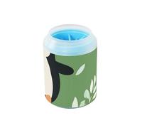 Cute Penguin Green Reusable Paw Cleaning Cup with Soft Silicone Brush Feet Cleaning Kit for Small Medium Dogs and Cats