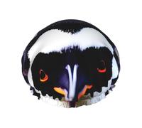 Cute Penguin Head Print Shower Essentials Bonnet For Women, Large Washable Elastic Band Bath Hair Wrap Shower Cap