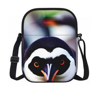 Cute Penguin Head Print Small Crossbody Bag For Women Waterproof Phone Purse With Adjustable Strap For Travel Work