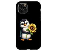 Cute Penguin Holding Sunflower Flower Case for iPhone 11 Pro