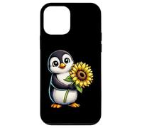 Cute Penguin Holding Sunflower Flower Case for iPhone 12 mini