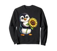 Cute Penguin Holding Sunflower Flower Sweatshirt