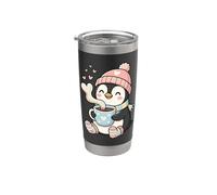 Cute Penguin Hot Cocoa Winter Beanie Scarf Socks Stainless Steel Insulated Tumbler