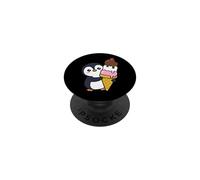Cute Penguin Hugging Ice Cream Cone Kawaii Cartoon Sweet Art PopSockets Adhesive PopGrip