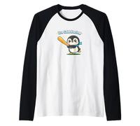 Cute Penguin Ice Cold Swing Baseball Batter Raglan Baseball Tee