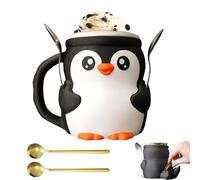 Cute Penguin Ice Cream Pint Holder, 16oz 3D Printed Ice Cream Pint Cozy, with Spoon Slot and Secret Snack Drawer, Antifreeze Handle Leak Proof Popsicle Sleeve