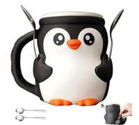Cute Penguin Ice Cream Pint Holder,Reusable 3D Printing Pebbles The Penguin Ice Cream Pint Containers with Antifreeze Handle Secret Snack Drawer,Leak Proof Popsicle Cozy Beer Can Cup Sleeve(1pc)