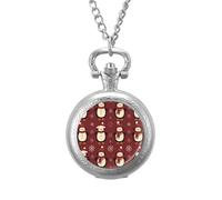 Cute Penguin in Christmas Sweater Vintage Pocket Watch with Chain Arabic Numerals Scale Quartz Pocket Watches Gifts for Men Women
