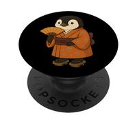 Cute Penguin in Traditional Japanese Attire PopSockets Adhesive PopGrip