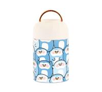 Cute Penguin in Various Poses Cartoon Kids Womens Insulated Food Jar Containers with Spoon 17oz/500ml Insulated Lunch Box Stainless Steel Vacuum Leak Proof Storage Containers for Keeps Food Hot
