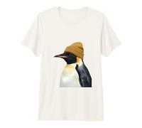 Cute Penguin in Yellow Beanie Winter Art Premium T-Shirt