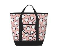 Cute Penguin Insulated Cooler Bag, Large Cooler Tote Bags Insulated for Food, Insulated Grocery Shopping Bags with Zippered Top for Travel Picnic