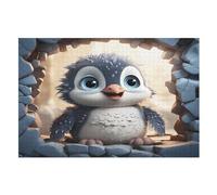 Cute Penguin Jigsaw Puzzles for Adults 1000 Pieces Puzzle Art Collection Brain Teaser Adults And Children Premium Quality Wooden Puzzle （75×50cm）