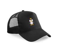 Cute Penguin King Kids Baseball Cap | Embroidered Bird Animal Children’s Hat | Black Snapback Adjustable Sporty Headwear for Boys and Girls