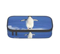 Cute Penguin Large Pencil Case for Girls and Boys, Aesthetic Pencil Bag with Multi Compartments for Adults, Office Stationary Organizer Practical for Kids Teenage Women Men