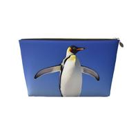 Cute Penguin Leather Travel Wash Bag, A Fashionable and Practical Makeup Organizer