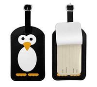 Cute Penguin Luggage Tags Id Leather Travel Bag Labels Checked Baggage Tagstravel Identifier for Luggage