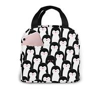 Cute Penguin Lunch Bag Insulated Lunch Box Leakproof Cooler Cooling Tote With Front Pocket For Men Women