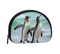 Cute Penguin Minis Storage Bag Shell Wallet Small Coin Purse with Minis with Zipper Change Purse for Coin Keys You Can Also Store Any Small Objects You Want