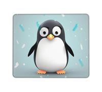 Cute Penguin Mouse Pad with Stitched Edge, Personalized Premium-Textured Computer Mouse Mat with Non-Slip Rubber Base, Waterproof Gaming Mousepad for Laptop, Office Home 7 x 8.6 in