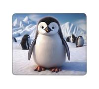 Cute Penguin Mouse Pad with Stitched Edge, Personalized Premium-Textured Computer Mouse Mat with Non-Slip Rubber Base, Waterproof Gaming Mousepad for Laptop, Office Home 7.9 x 9.5 in