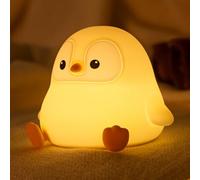 Cute Penguin Night Light, Animal Lamp, Food Grade Silicone, Rechargeable, 2 Level Dimmable, Squishy Nursery Nightlight for Desk Decor, Funny Gifts Stuff for Boys Girls Baby, White Elephant Gifts