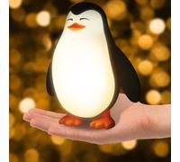 Cute Penguin Night Light for Kids - 3 - Level Dimmable, Silicone Squishy Tap Light, Rechargeable Bedside Touch Lamp - Ideal for Nursery, Toddler & Bab