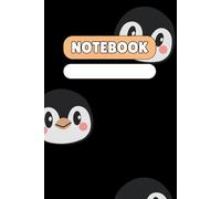 Cute Penguin Notebook - Black Cover Lined Journal for Kids and Animal Lovers: Lined Notebook with Adorable Penguin Face on Black Background - 120 Pages for Notes, Journaling, or School