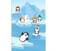 Cute Penguin Notebook, Winter Arctic Animal, 6x9 Lined, 120 Pages: Fun Writing & Notes Book for Kids, Adorable Polar Bear Gift Idea
