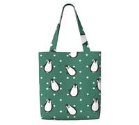 Cute Penguin Pattern,Reusable Grocery Bags Shopping Tote Bags Large Capacity Canvas Shoulder bag