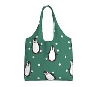 Cute Penguin Pattern,Reusable Tote Bags Grocery Bags Large Capacity Canvas Shopping Shoulder bag