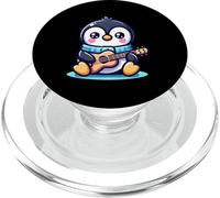 Cute Penguin Playing Guitar Kawaii Winter Music Vibes PopSockets PopGrip for MagSafe