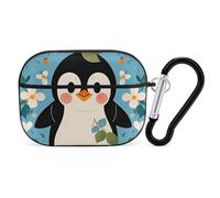 Cute Penguin Print AirPods Pro Protective Case Cute Earphone Protective Covers with Keychain Ring - Compatible with AirPod Pro 2nd / 1st Generation