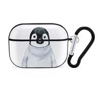 Cute Penguin Print Case Cover for AirPods Pro Case 2nd/1st Generation with Key Chain Full Protective Durable Shockproof Wireless Headphone Case PC Hard
