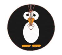 Cute Penguin Print Christmas Tree Skirt,New Year Winter Christmas Tree Decoration,Suitable For Family Parties