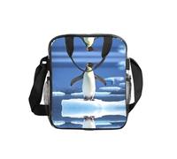Cute Penguin Print Clear Pvc Waterproof Tote Transparent See Through Lunch Handbag,Travel Toiletry Bag,Women Men Work Shopping