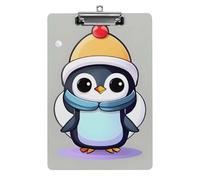 Cute Penguin Print Clipboard 8.5×12.5 Inch Acrylic Clip Board with Metal Clip A4 Letter Size Decorative Clipboard Cute Hanging Clipboards for Office, Teacher, Nurse, Doctor,